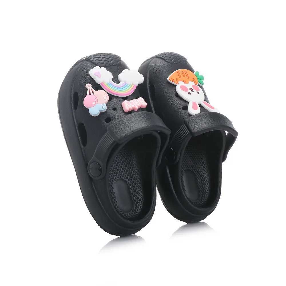 Sneakers Summer childrens sandals hole childrens shoes slider soft anti slip cartoon DIY design hole baby shoes beach boys and girls H241221