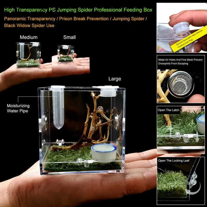 Other Pet Supplies Mini Reptile Breeding Box Transparent Acrylic Cage Habitat Insect Feeding Box Terrarium Tank Escape Anti Jumping Spider L240910