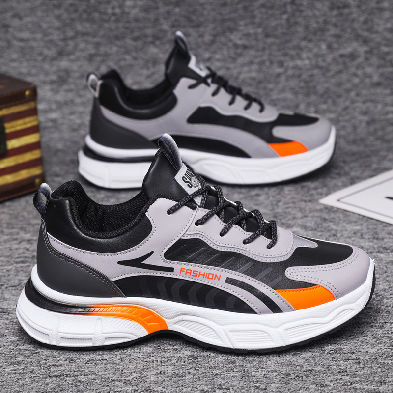 Thick Sole Mens Sneakers Fashion Man Shoe Versatile Vulcanized Shoe Lace Up Outdoor Running Shoes