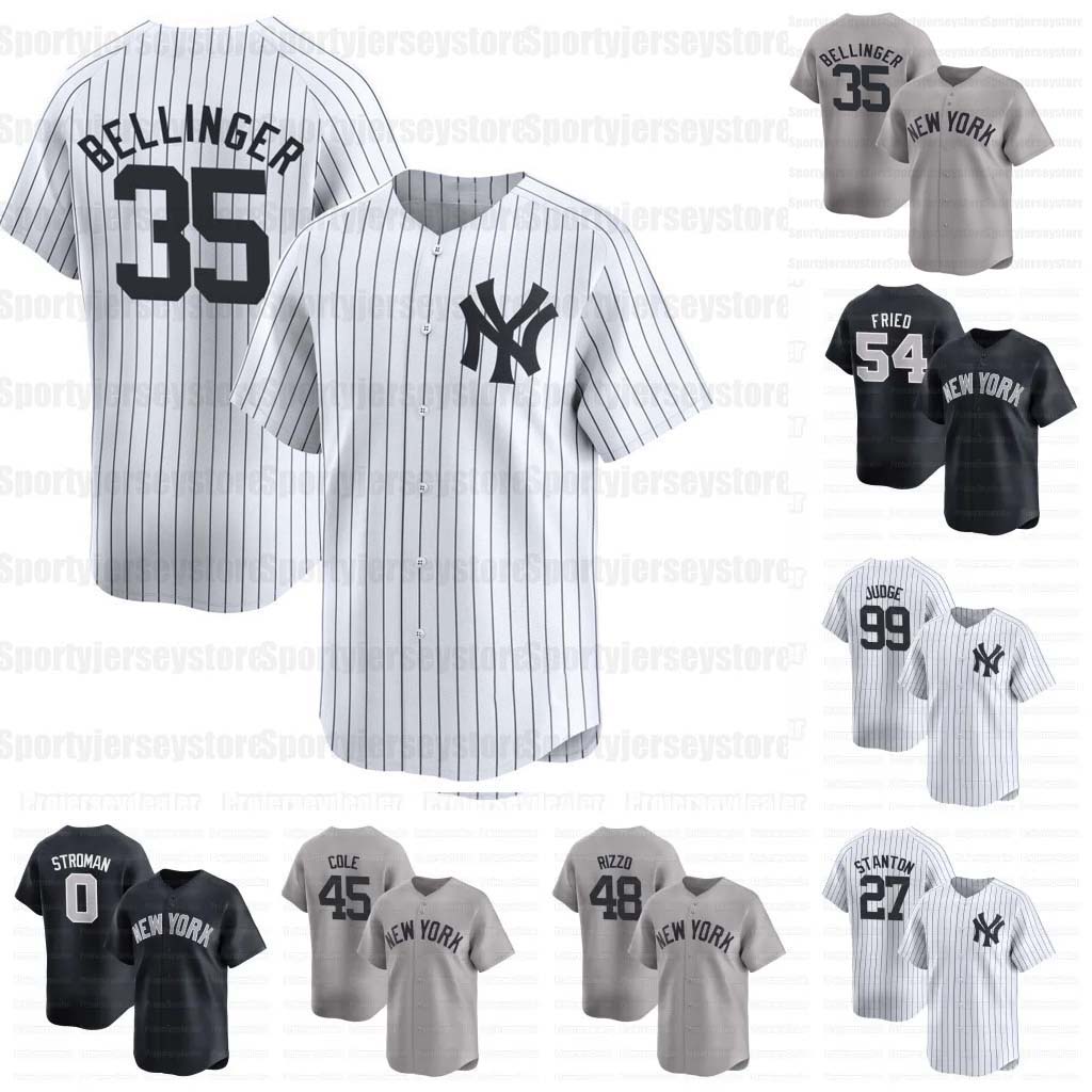 35 Cody Bellinger Yankees 2024 World Series Jerseys Aaron Judge Pau Goldschmidt Max Fried Trent Grisham Rizzo LeMahieu Gerrit Cole Marcus Stroman Stanton