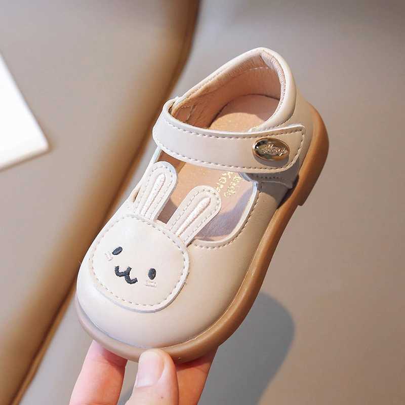 Sneakers Childrens Baby Small Leather Shoes Beige Spring Fall Boys Girls Walking Shoes 0-6 Years Old Rabbit Soft Kids Single Shoes H241221