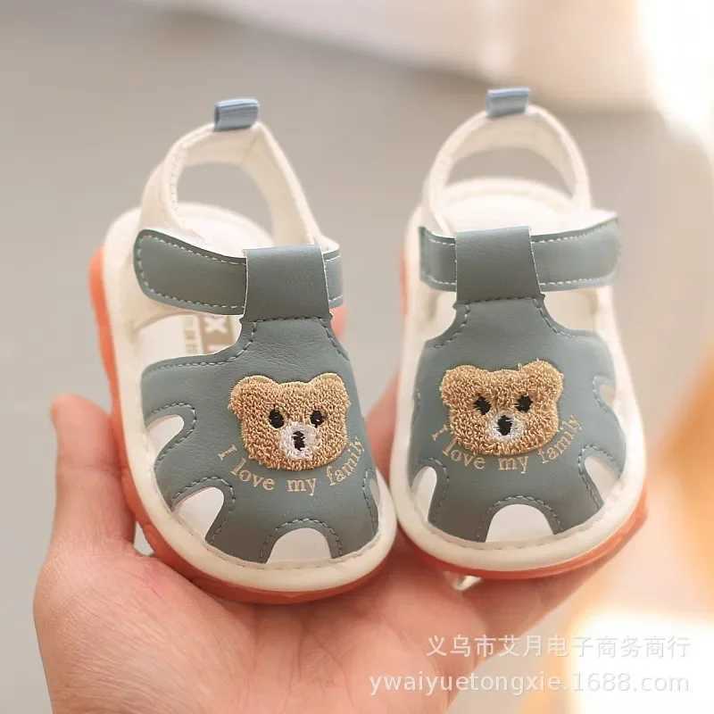 Sneakers 0-2 year childrens whistle shoes baby sandals summer childrens sandals baby boys and girls cartoon soft sole anti-collision sandals H241221