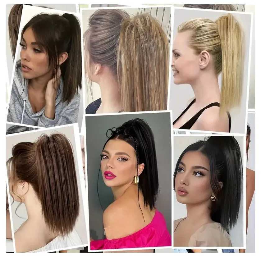 H STAR 16Inch Synthetic Claw Clip Straight Ponytail Extensions Fluffy Ponytail Clip In Hair Extensions Elegant For WomenXJ241221