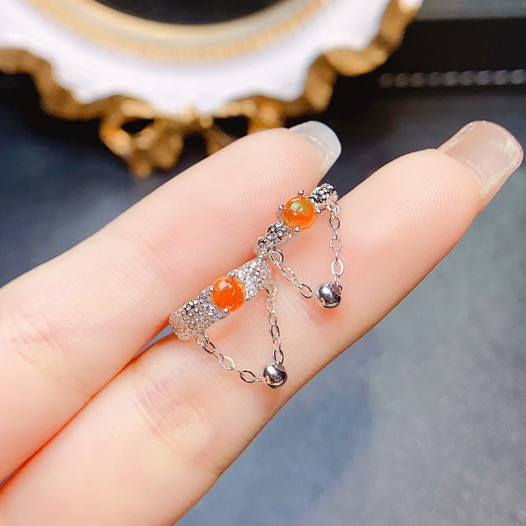 Natural Opal C Cuff Earrings 925 Sterling Silver Natural Orange Fire Opal Ear Cuff Hoop Earrings For Women Gift 241220