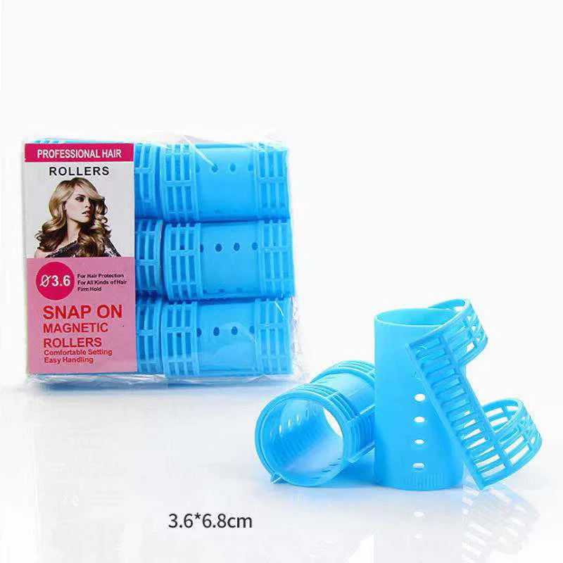 Snap on Hair Roller Hairdressing Home Use DIY Steam Perm Flexi Rods with Clips Clamps Magic Self-Adhesive Rollers 6 Size 241220