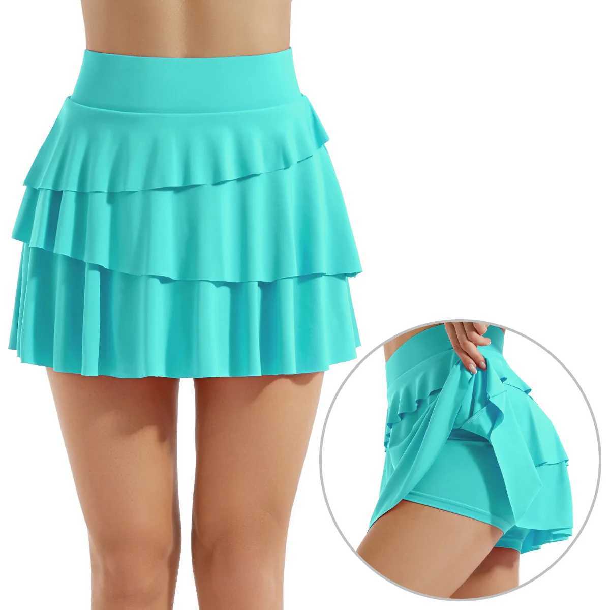 New In 2024 Womens High Waisted Tennis Skirt With Shorts Quick Drying Sports Short Fitness Running Train Skirt For WomanXJ241221