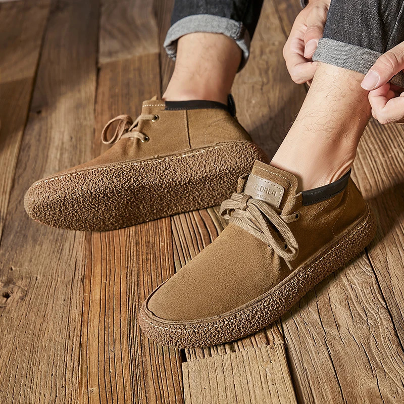 Classic retro mens cowhide leather casual shoes handmade shoes lace sole soft cushion daily commuting driving mens shoes 241213