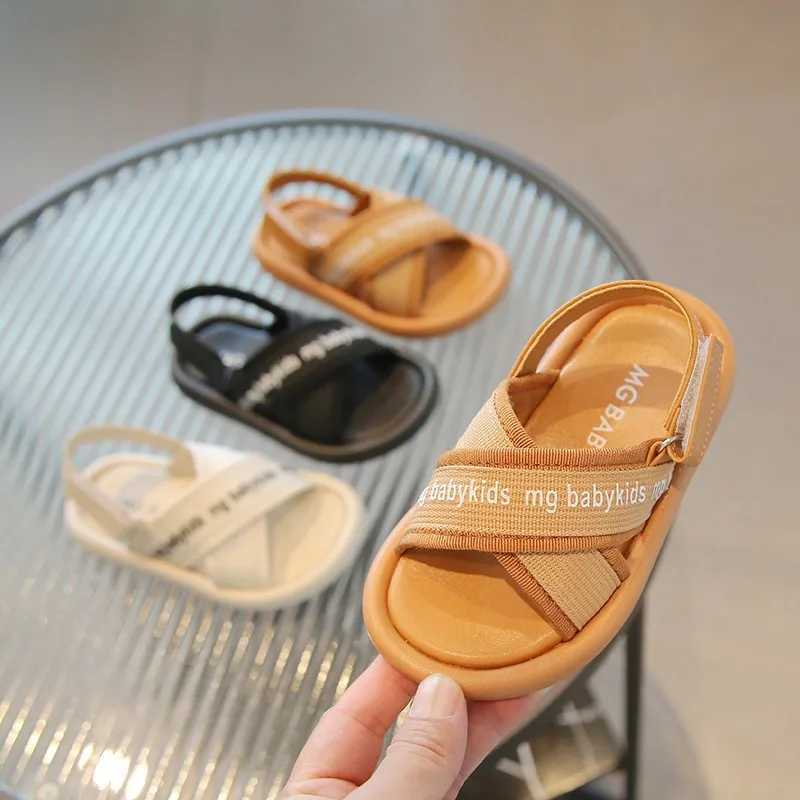 Sandals South Korean cross strap baby sandals high-quality girls solid summer sandals boys casual beach shoes J241214