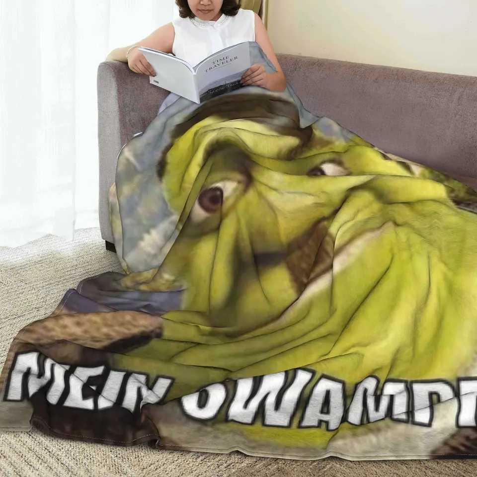 Shreks Pun Funny Memes Blanket Ultra Soft Throw Blankets for Sofa 50x60 Inch Multiple Sizes Rug PieceXJ241220