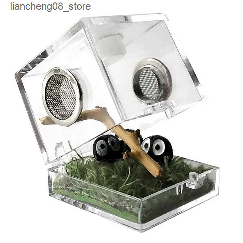 Other Pet Supplies Mini Reptile Breeding Box Transparent Acrylic Cage Habitat Insect Feeding Box Terrarium Tank Escape Anti Jumping Spider L240910