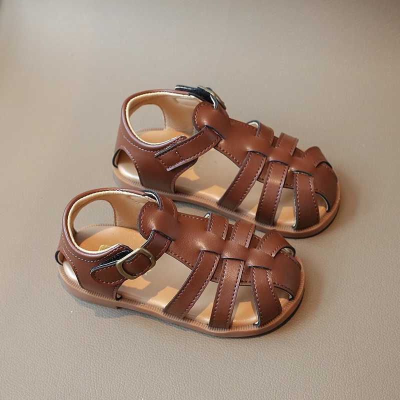 Sneakers Preschool sandals 2024 summer baby beach shoes newborns first walking baby sandals baby boys and girls sports closed sole H241221