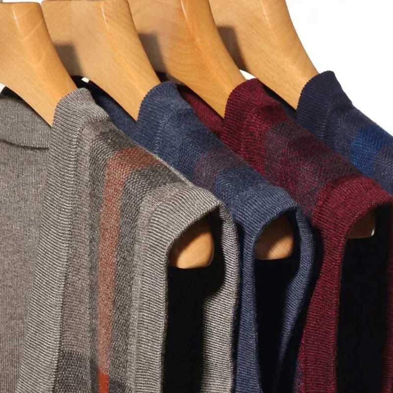 Mens V-neck Sleeveless Vest Classic Business Mens Knitted Vest Cardigan SweaterXJ241221