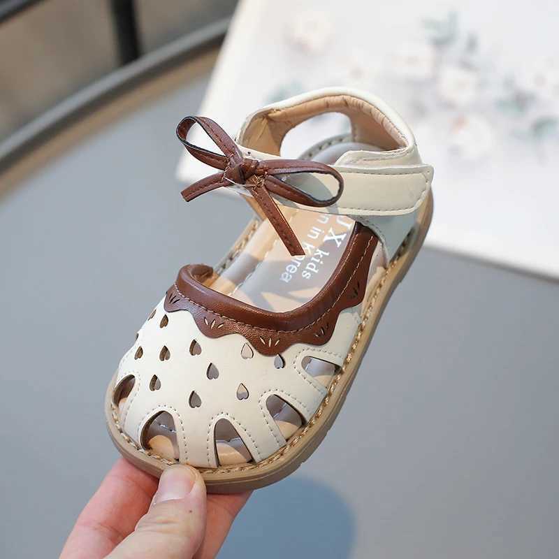 Sneakers Girls Sandals Summer Beige Breathable Little Girl Single Shoes 0-6 Years Old Brown Soft Non-slip Childrens Sandals Girls Shoes H241221