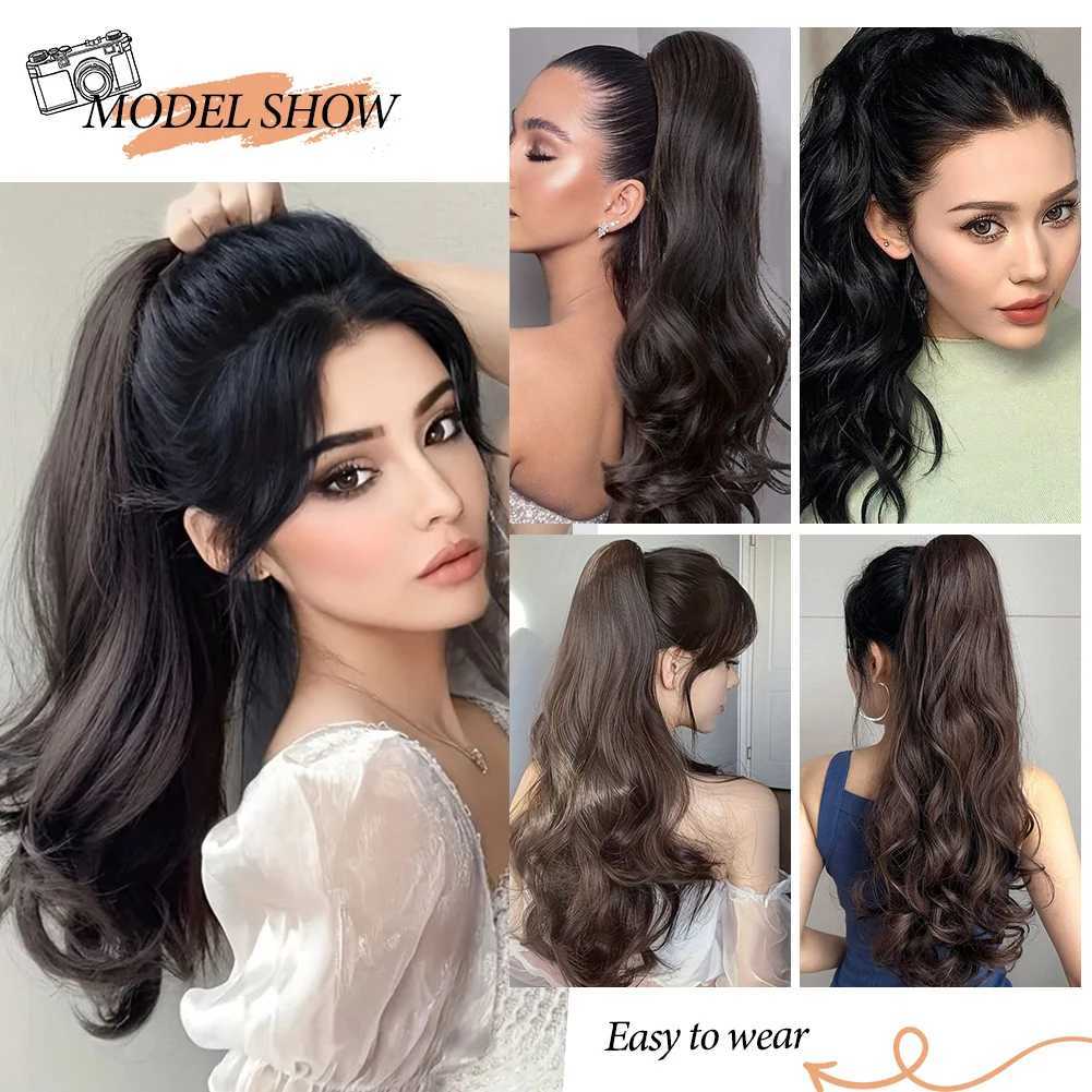 Claw Clip in Hair Extension Long Curly Wavy Ponytail Extension 18 Inch Natural Soft Mini Jaw Claw Synthetic Hairpiece for WomenXJ241221