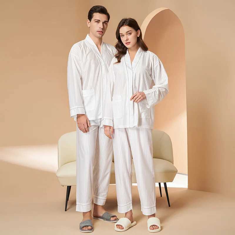 Womens solid color pajamas set couples lounge pajamas set womens pajamas two-piece set mens pajamas 3XL W241221