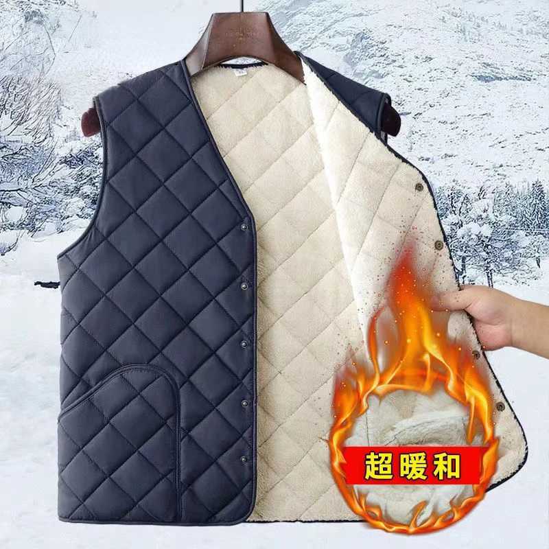 Vests Jacket Men Autumn Winter Fleece Sleeveless Jackets Men Clothing Waist Coat Fashion Solid Waistcoat Clothing Plus Size 6XLXJ241221