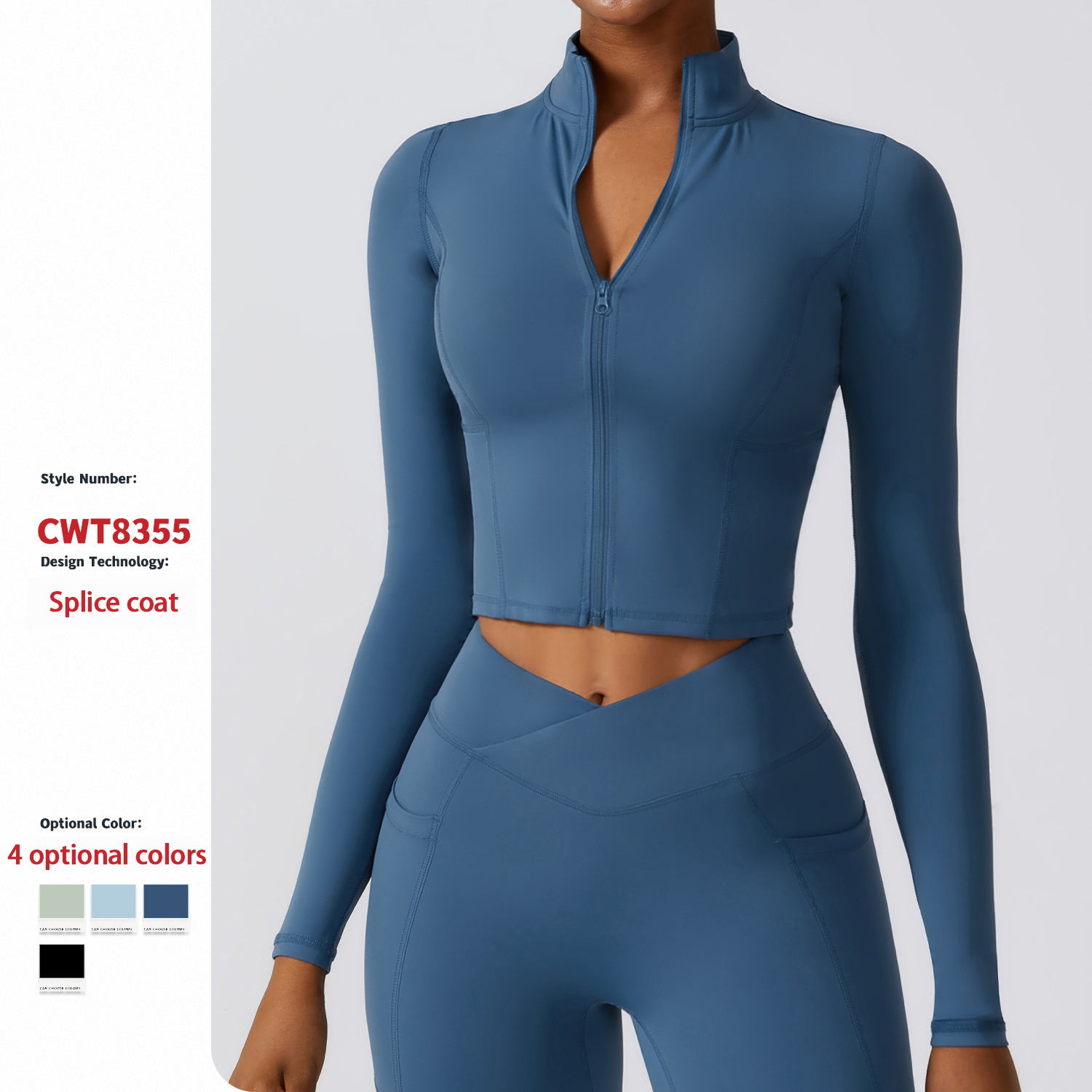 Quick Dry Long Sleeve Yoga Wear Jacket Zipper Windproof Running Exercise Jacket Tight Nude Fitness Clothing