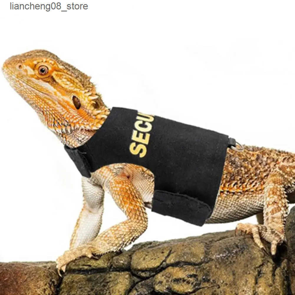Other Pet Supplies Lizard Leash Harness Soft Padding Reptile Bearded Dragon Vest Top with Hook And Loop Small Animals Security Print Clothes L240910