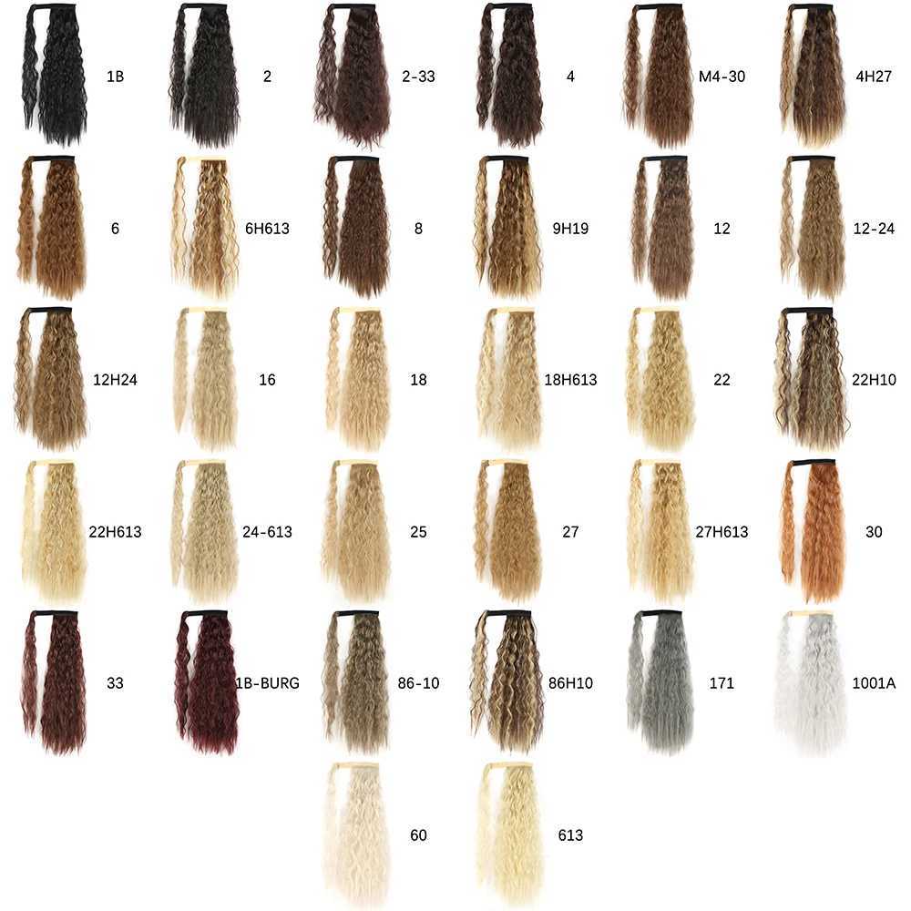Synthetic 85cm Long Wavy Ponytail Clip In Hair Extensions Wrap Around Corn Wavy Horse Tail Hairpiece Fake Hair Piece For WomenXJ241221