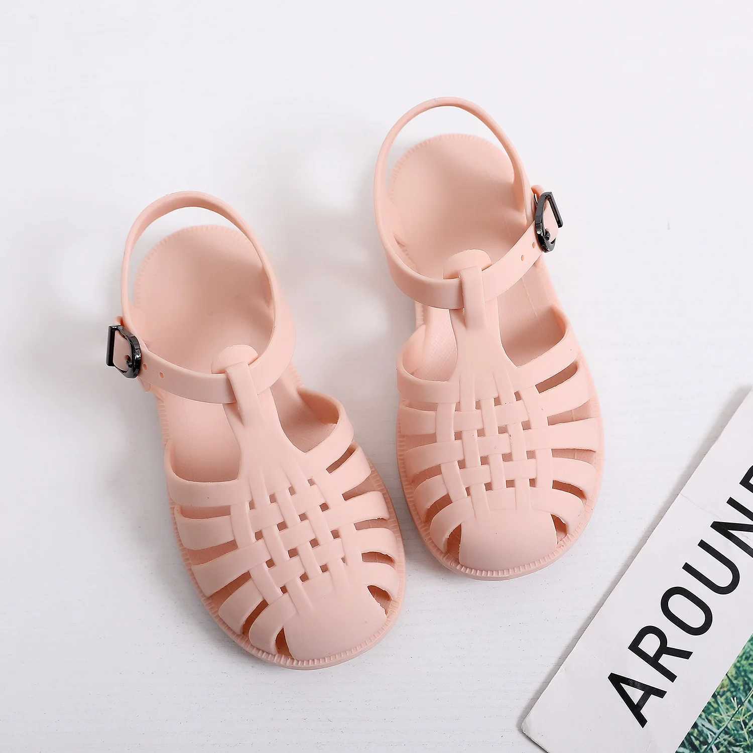 Sandals Boys Girls Baby Casual Plastic Toddler Shoes Sandals Spring And Summer ChildrenS Soft Bottom Toe Shoes Flat Hollow Hole Shoes H241217