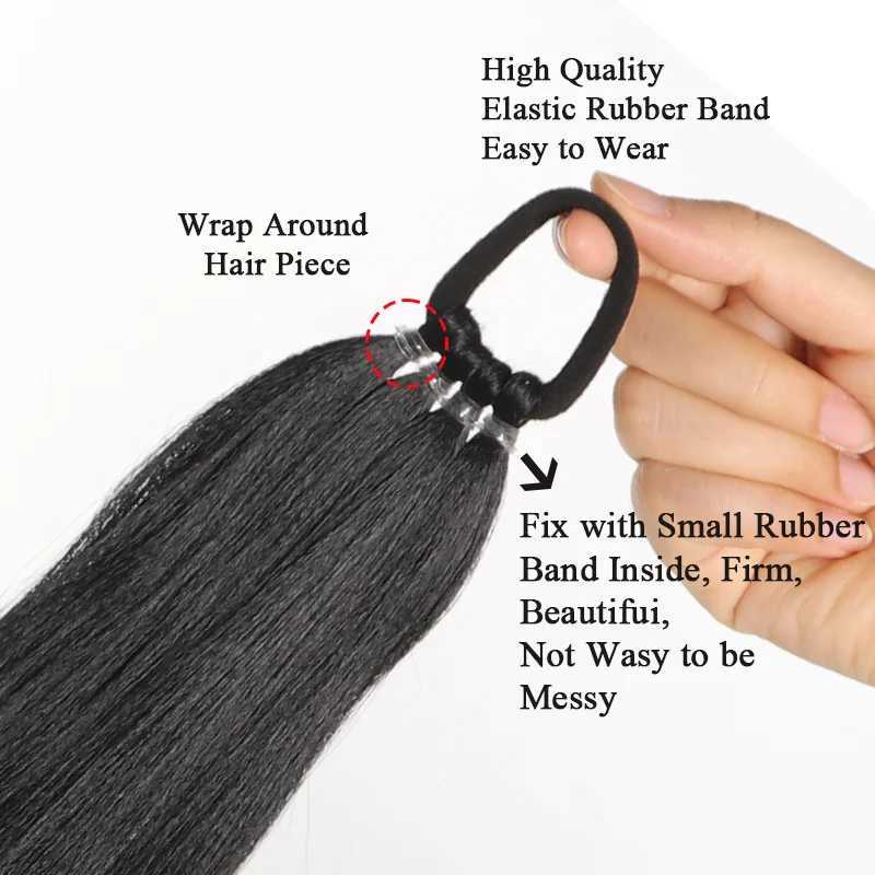 Ponytail Extensions Synthetic With Hair Tie Wrap Around Hair Braid Extensions Tail Rubber Band Hair Ring 28 Inch Ombre Braid DIYXJ241221