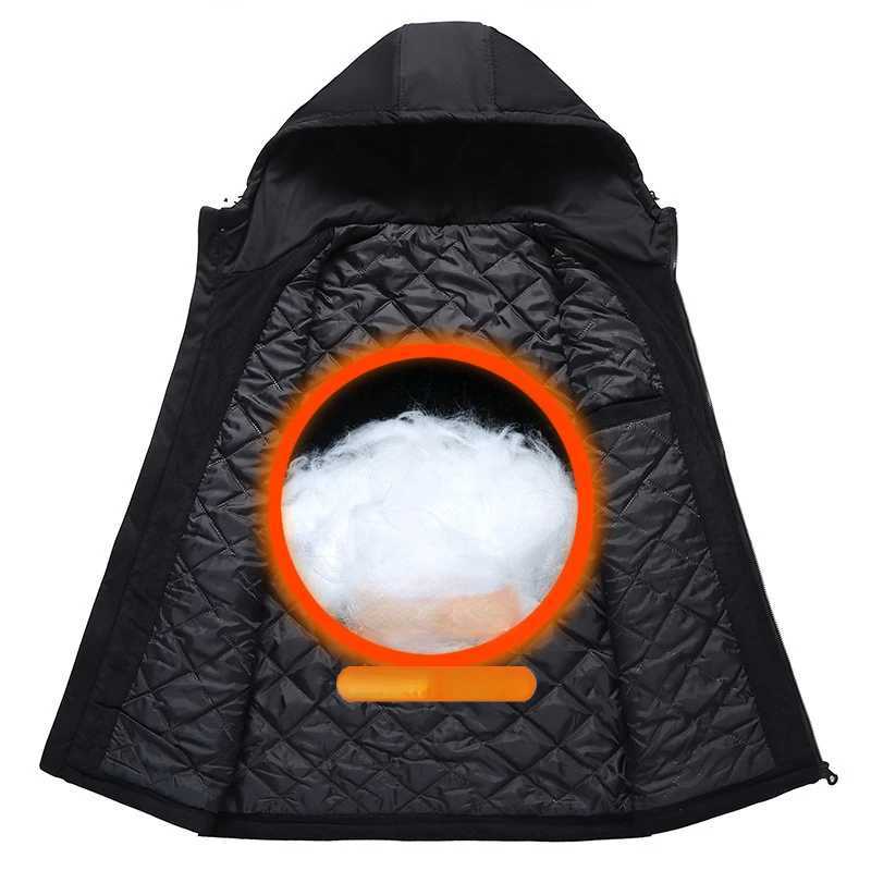 New Large Big Size Men Cotton Padded Vest Hooded Autumn Thermal Sleeveless Jacket Male Warm Corduroy Waistcoat Winter SweatshirtXJ241221