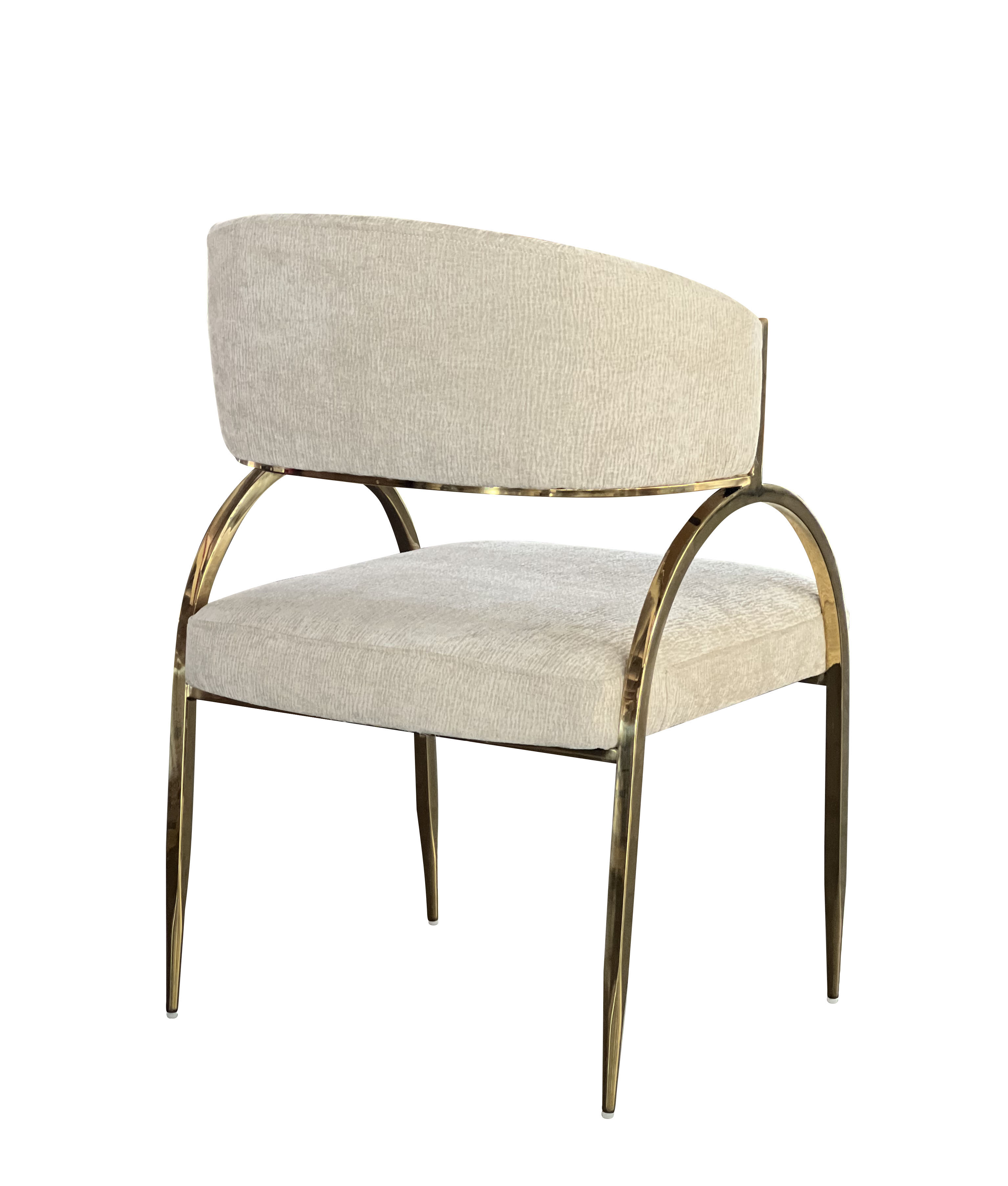 Alanya Generic Dining Chair - Beige & Gold Modern Dining Chair