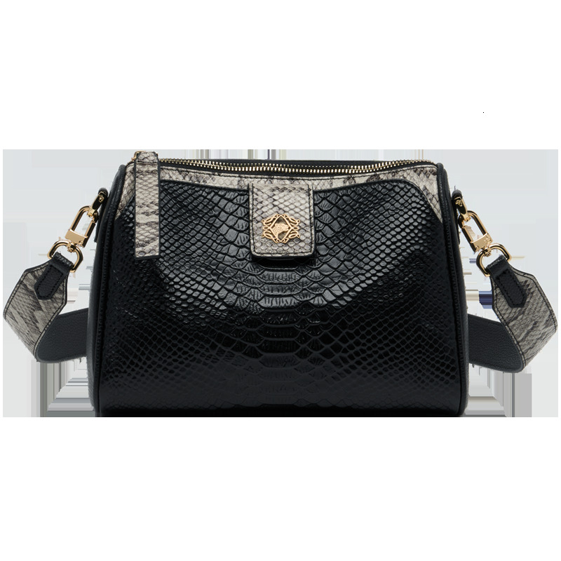ZOOLER Animal Pattern Genuine Leather Women Crossbody Original Single Shoulder Bag Silk Girls Purses Black New #Yc323