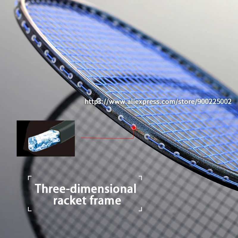 Ultralight 5U T700 carbon fiber support badminton racket with string bag professional racket sports power padW241221
