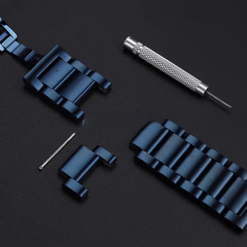 Matte Dark blue Stainless Steel Watchband 18m 20mm 21mm 22mm For any Quick release Men Polished Watch Strap Metal Bracelet 241220