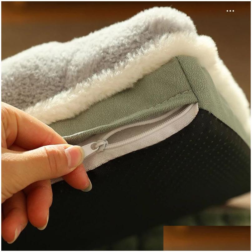 Dog Houses & Kennels Accessories Madden Winter Warm Mat Sofa Small Medium Plaid Bed For Cats Dogs Fluff Sleeping Removable Washable P Dhaba