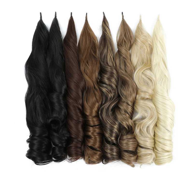 32Inch Long Pony Tail Hair Extensions Flexible Wrap Around Ponytail Natural Wave Synthetic Fake Horse Tail Hair for WomenXJ241221