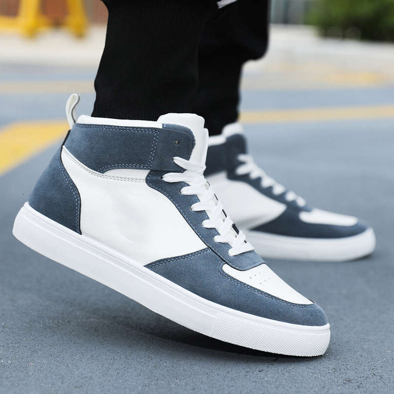 White Vulcanized Men's Flat Comfortable Shoes Lace up atillas Hombre Autumn Spring High Top Sneakers Plus Size 39-48 yhrre
