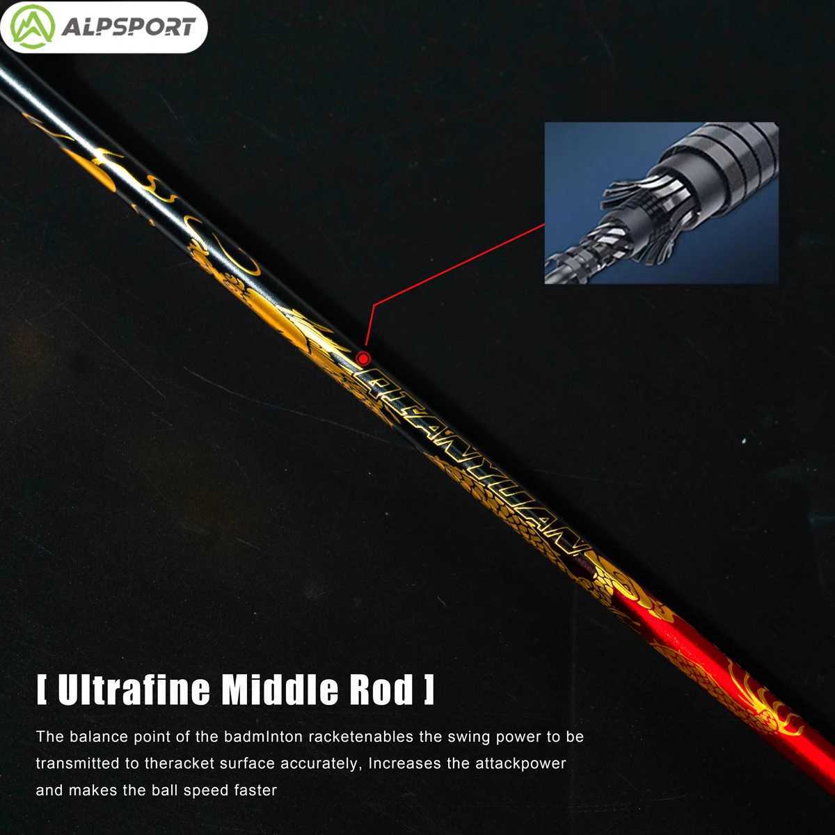ALP QY 4U fast attack 95g maximum 38 pound badminton rack carbon fiber+titanium with string and bagW241221
