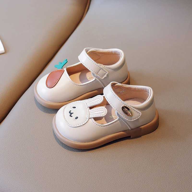 Sneakers Childrens Baby Small Leather Shoes Beige Spring Fall Boys Girls Walking Shoes 0-6 Years Old Rabbit Soft Kids Single Shoes H241221