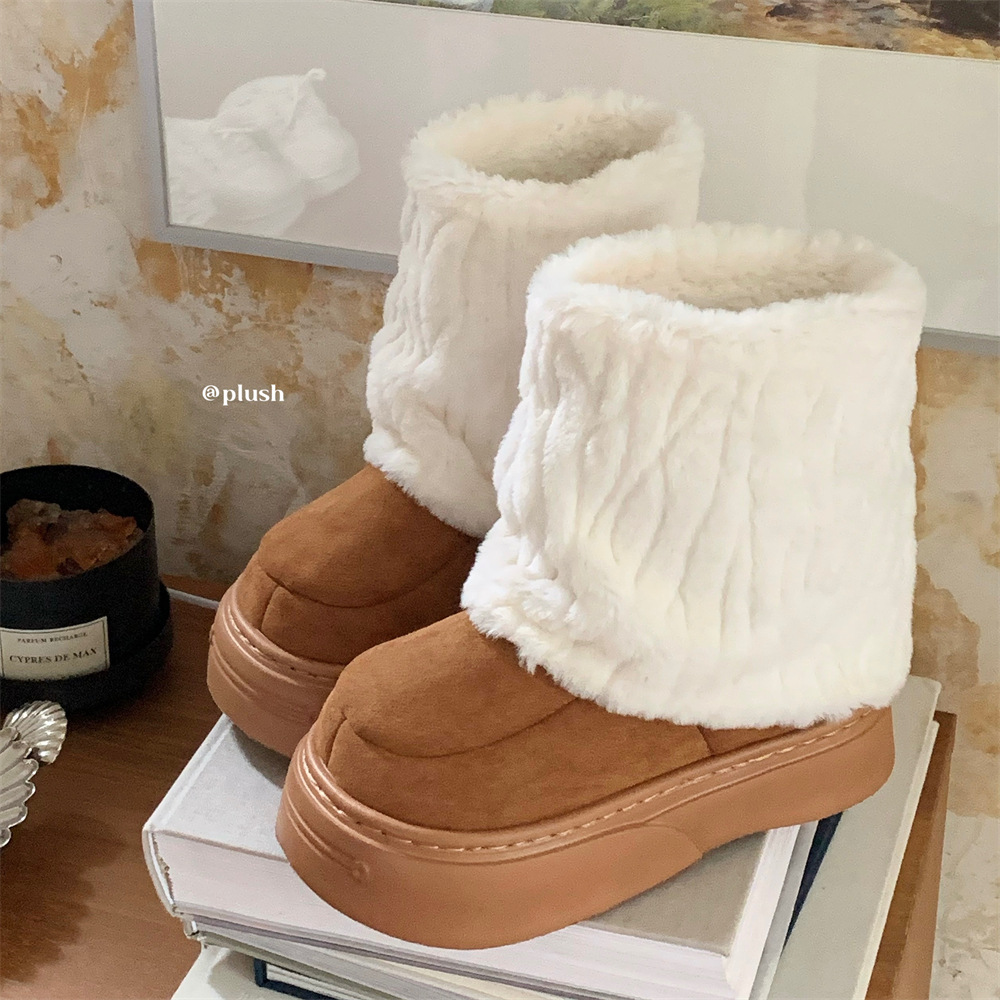 Slippers Boots Tazz Womens Boot Classic Ultra Mini Platform Booties Slides Women Mustard Chestnut Suede Winter