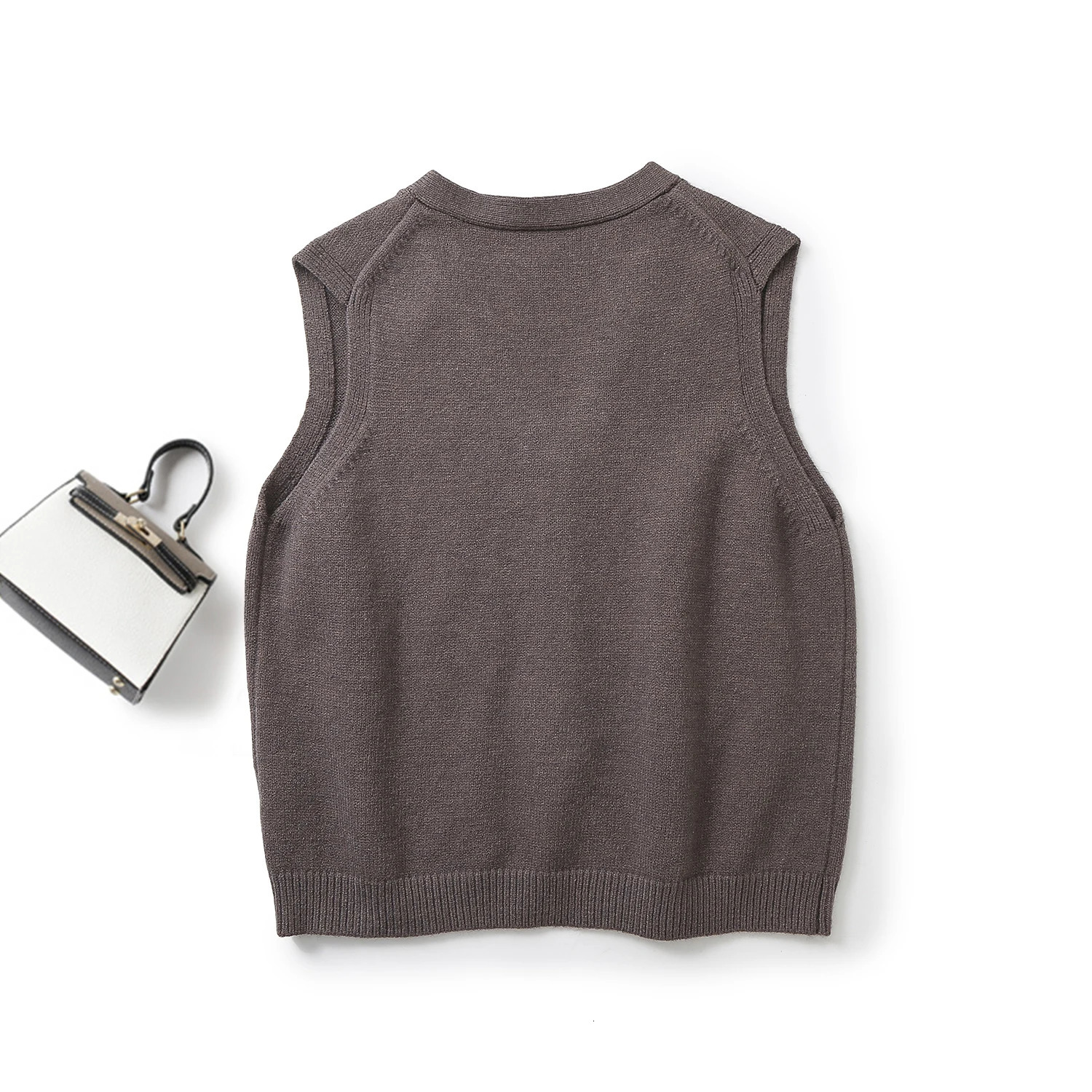 Ethereal MD style of Womens casual workplace light cooked small fragrance crewneck striped knit inside vest 241218