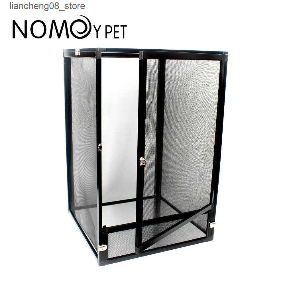 Other Pet Supplies Reptile detachable habitat tank terrace transparent aluminum air curtain cage front door panoramic lizard chameleon L240910