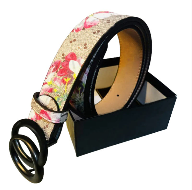 Fashion genuine leather designer belt men red flowers luxury belt women outdoor vintage plated gold black buckle wais belt adjustable size fa119 C4