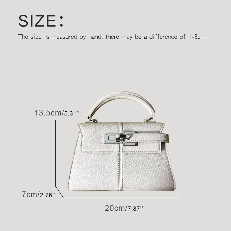 New Classic Women's Bag Designer Handbag and Wallet 2025 New PU Lychee Texture Lock Decoration Top Handle Small Shoulders