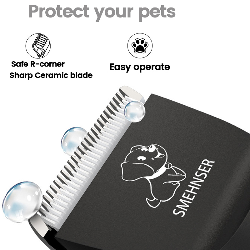 Professional High Power Dog Hair Cutter Low Noise Pet Trimmer Grooming Clippers With Guard Combs For Animals