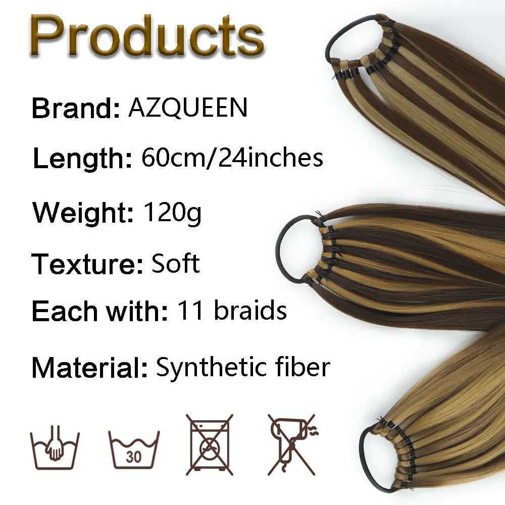AZQUEEN Synthetic Hair Extensions Long Straight False Horse Tails Fake Hairpiece 24 Inch Ponytail For Women DailyXJ241221