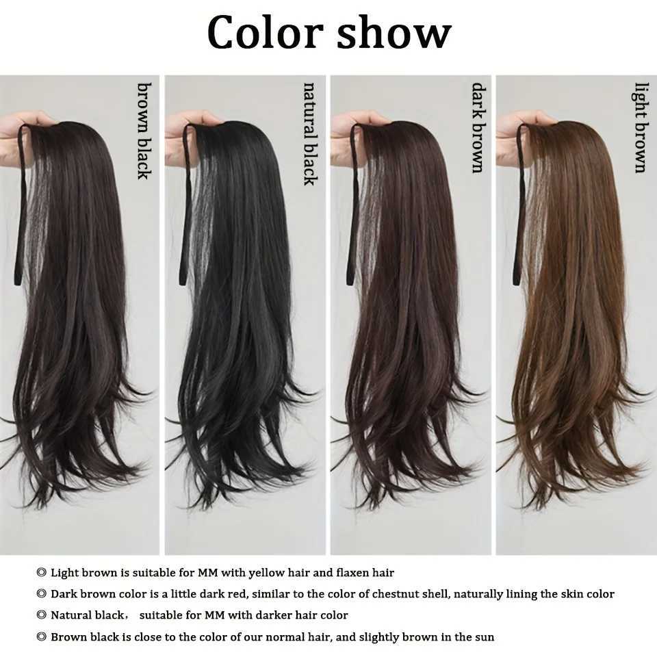 Elegant Womens Straight Hair Ponytail Extensions Long Stylish Synthetic Hair for Daily Use Easy Drawstring AttachmentXJ241221