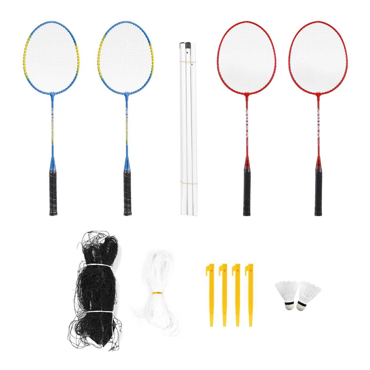 Sports Badminton Set Badminton Paddle Bird Net Adjustable Voting Beach or Backyard Combination Set GameW241221