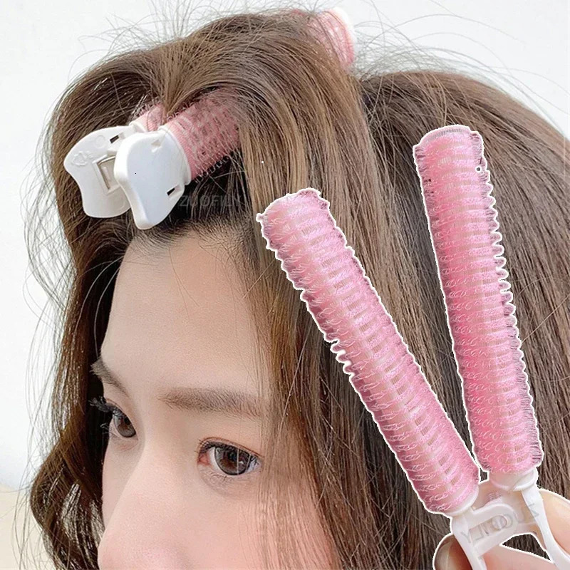 1/2pcs Self-adhesive Curling Roller Air Bangs Fluffy Hairpin Lazy Hair Curler Tube Hair Root Natural Hair Clip Pro Styling Tools 241220