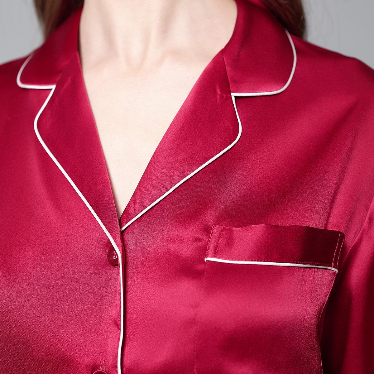 Classy Sleepwear Collection: Soft Silk Pajama Ensemble with Nightgown and Bathrobe