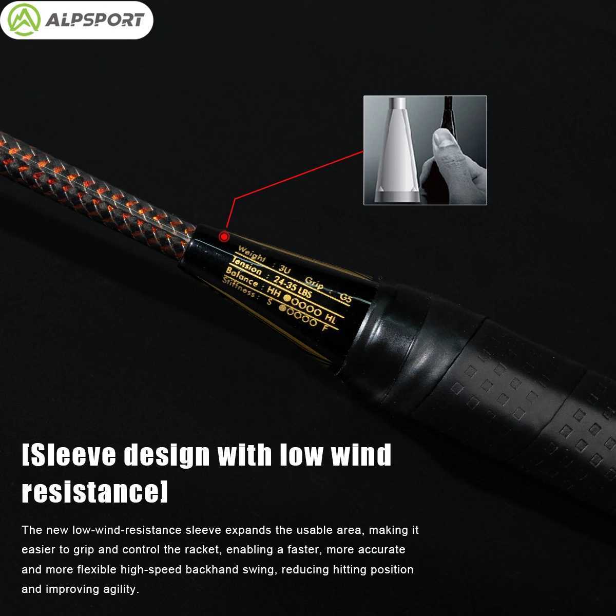 The ALP K 3U offensive badminton stand is made of T800 high hardness carbon yarn fiber and tungsten alloy which is super aggressive and durableW241221