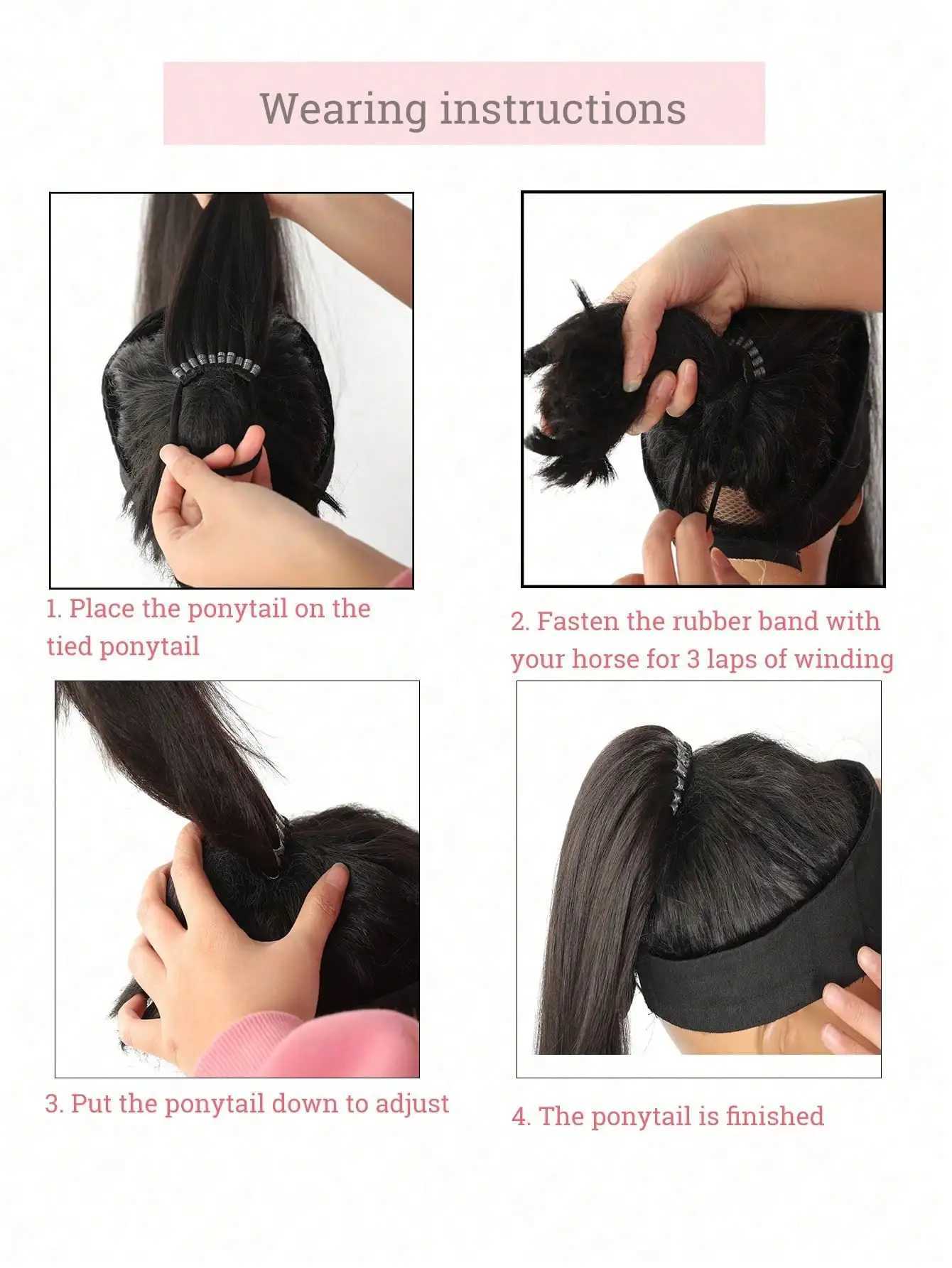 Synthetic Ponytail Extensions Rubber Band Hair Braided Pony Tail Hairpiece Black Blonde Brown Hairstyle For WomenXJ241221
