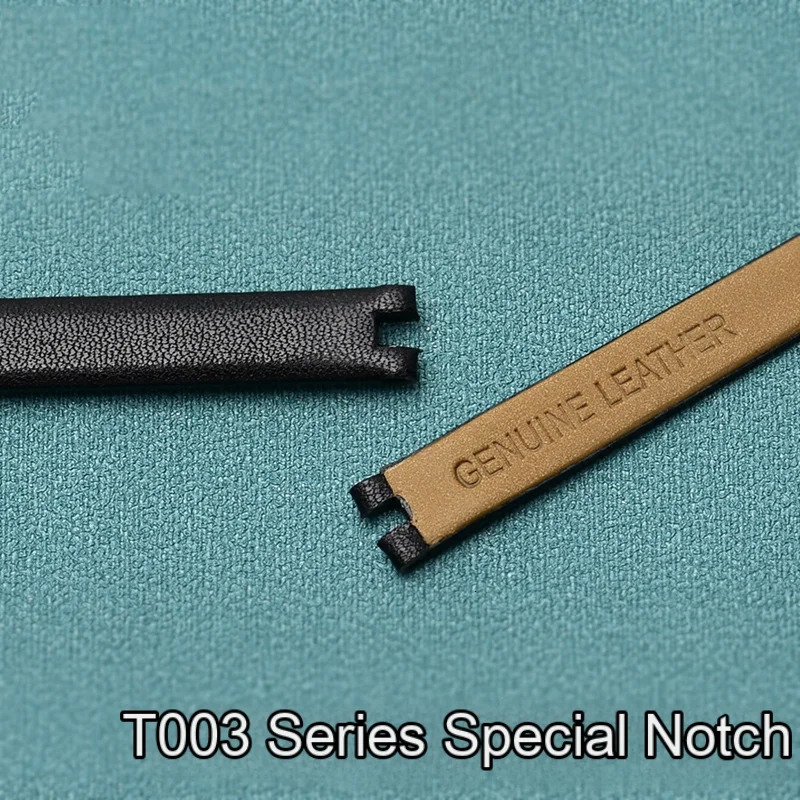 Suitable for 1853 Special Notched Watch Strap Flamingo Series T003 Womens T003209A Cowhide Watch Chain Accessories 12mm 241220