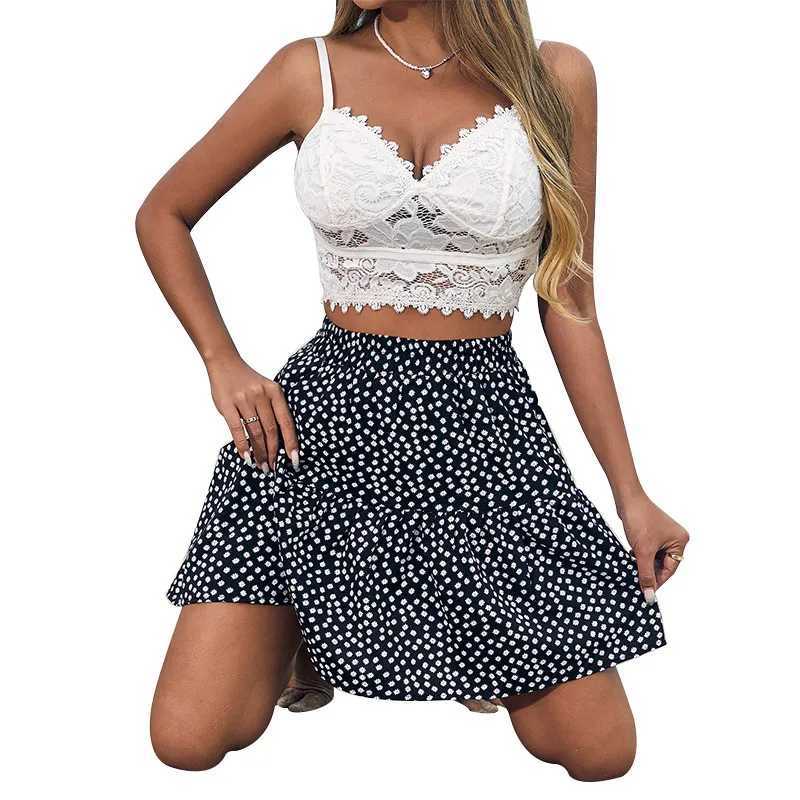 Women Summer Fashion New Casual Vintage Floral Skirt A-line Pleated Sweet Girl Skort Fe Holiday Skirt On SalesXJ241221